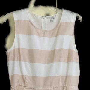 Pretty GAP picnic dress, tan and white striped, size 8